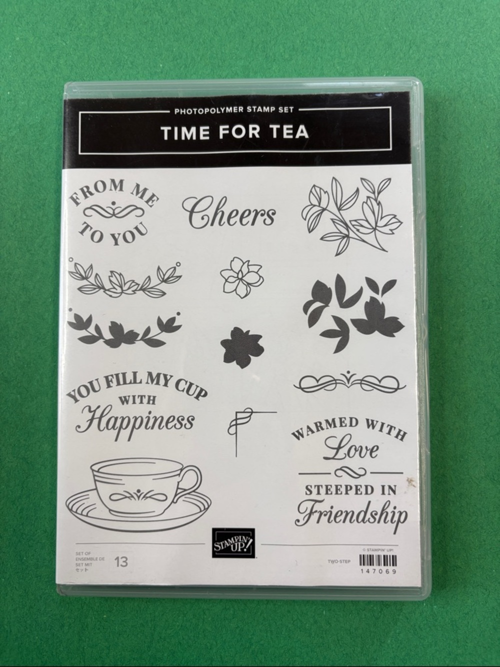 Stampin' Up! Time For Tea Photopolymer Stamp Set - Black & White